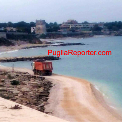 bisceglie 2 lavori spiaggia ciotoli