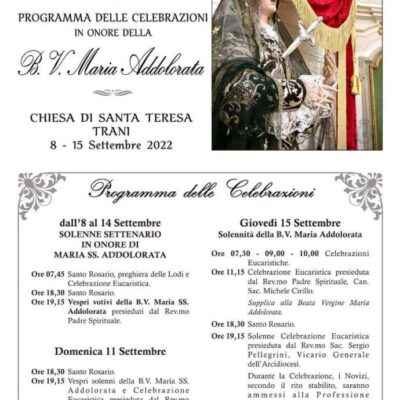 locandina addolorata 2022 madonna trani